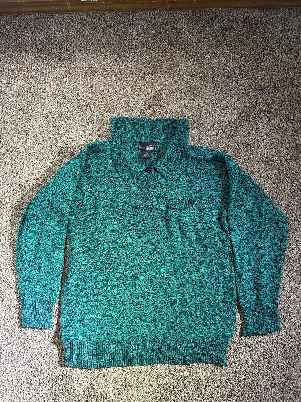 Mister Noah Vintage 1980s/90s Acrylic Pullover Polo Sweater Small